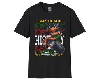 Betty Boop I am Black History Unisex T-Shirt - African American Heritage Tee, Black Culture Shirt, Historical Women Fashion Top, Civil