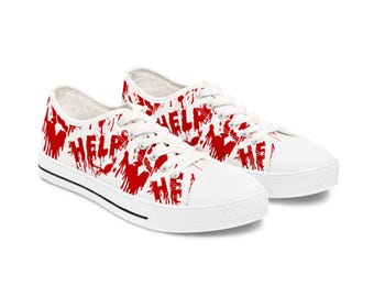 Sneakers, Horror Movie Halloween Blood Splatter, Women&#39;s Shoes, Footwear, Creepy Film Fan Gift