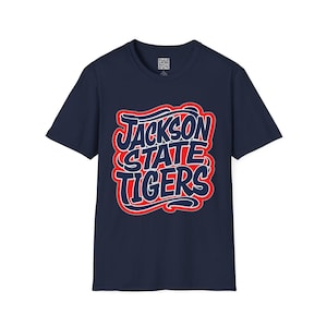 Jackson State Tigers Unisex Softstyle T-Shirt, College Apparel, Sports Fan Gear, Graduation Gift, Game Day Outfit