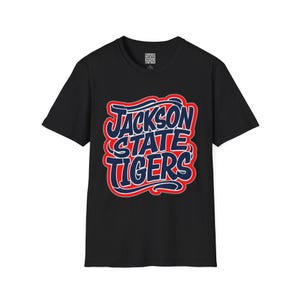 Jackson State Tigers Unisex Softstyle T-Shirt, College Apparel, Sports Fan Gear, Graduation Gift, Game Day Outfit