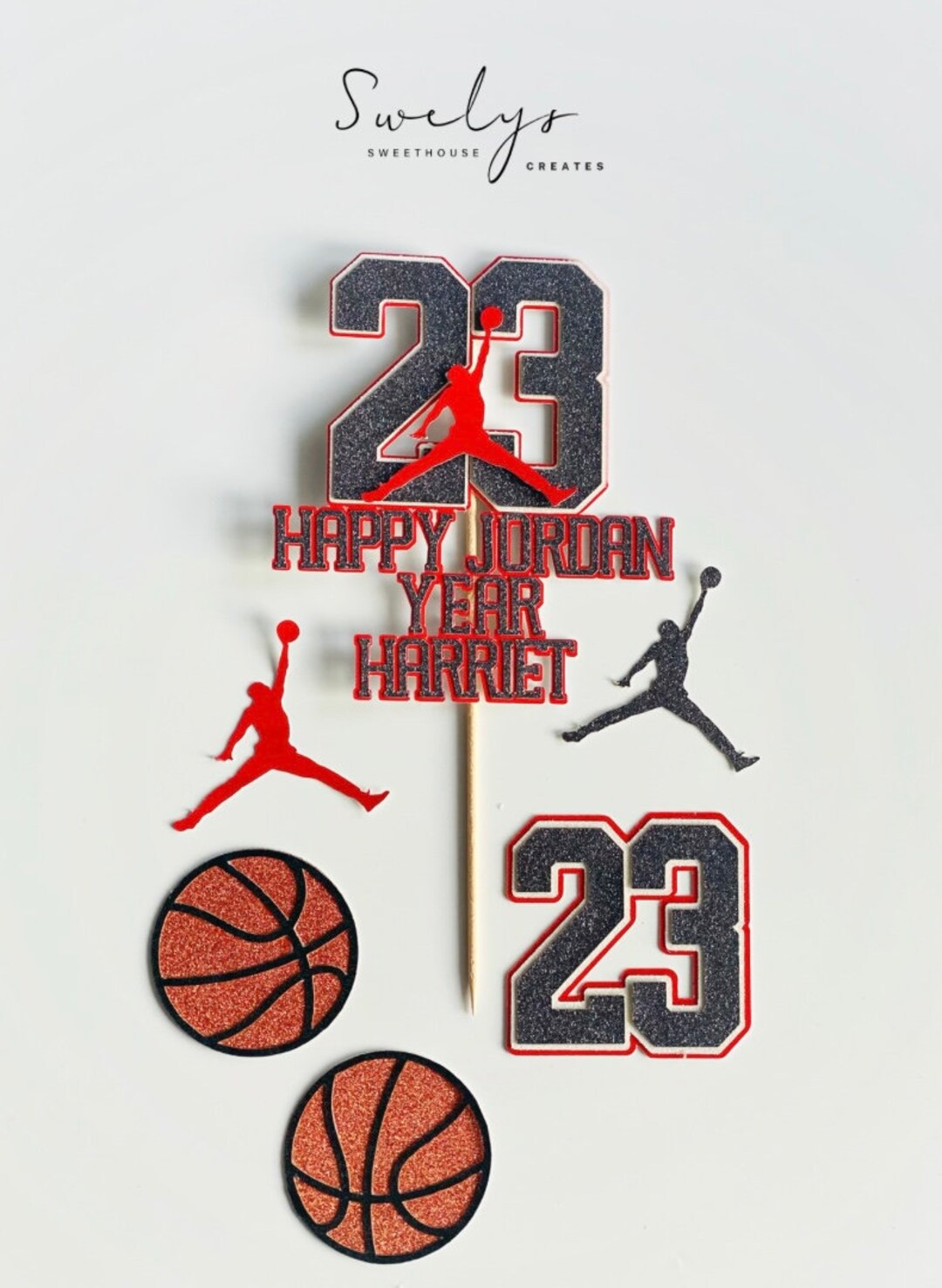 Personalised Jordan Themed Cake Toppers Custom Made Etsy