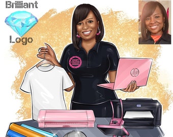 Custom Cartoon Business Logo Portrait: Crafter Avatar (Digital)