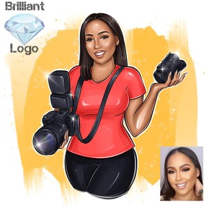 Logo professionnel de photographe, logo pour studio photo, logo portrait, logo dessin animé pour photographe, création de logo photographie, avatar d'entreprise