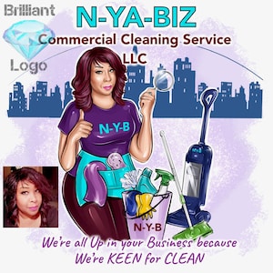 Cleaning Business Logo, Cartoon Portrait, Cleaning Service Logo, Office Cleaner, Housekeeping Logo, Woman Logo, Cleaning Lady, Caricature