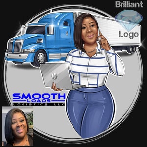 Dispatching Logo, Custom Trucking Logo, Truck Driver Logo, Moving Company Logo, Logistics Logo, Custom Logo For Business, Cartoon Portrait