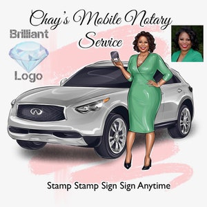 Mobile Notary Logo, Notary Logo Design, Cartoon Logo Portrait, Notary Agent Avatar, Lawyer Logo, Advocate Logo, Realtor Logo, Law Firm Logo