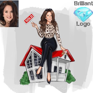 Custom Logo Design, Realtor Portrait, Business Logo, Caricature Logo, Real Estate Marketing, Logo Portrait, Cartoon Logo, Broker Logo Design