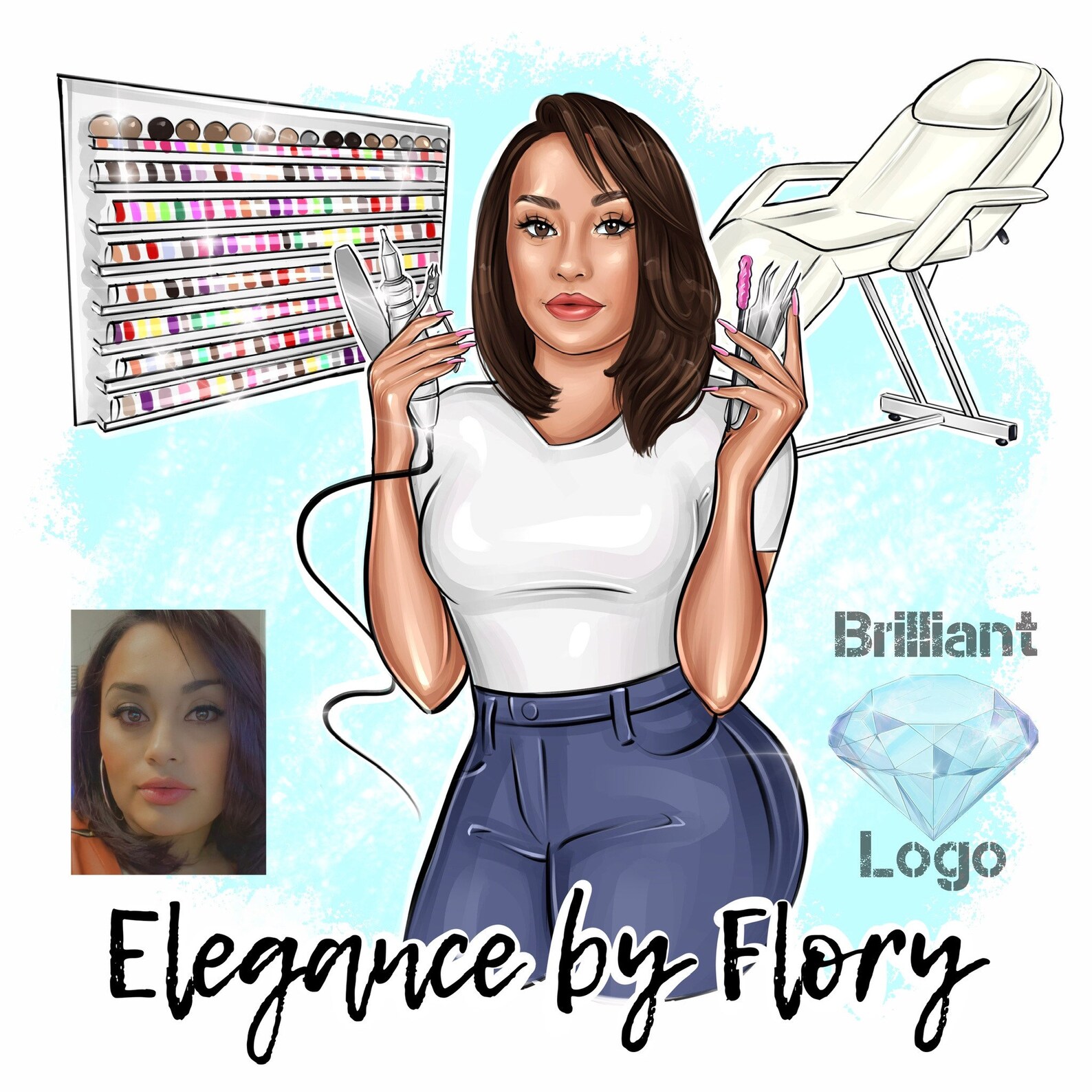 Cartoon Logo Nail Designer Logo Nail Technician Nail Tech - Etsy