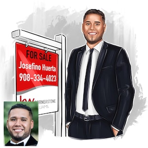 Real Estate Agent Logo, House Seller Portrait, Man Logo, Realtor Logo, Broker Logo, Custom Portrait, Business Logo, Cartoon Logo Design