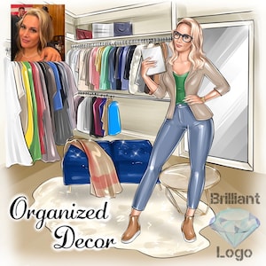 Interior Designer Logo, Organized Decor Home Decor Logo, Furniture Painter Logo, Decorator Logo Design, Cartoon Logo, Business Logo Avatar