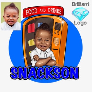 Logo For Child’s Business, Children Logo, Little Girl Logo, Baby Logo, Avatar Baby Shop Logo, Little Boy Logo, Cartoon Logo, Custom Portrait