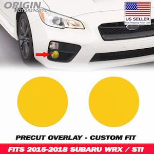 Yellow Fog Lights Front Overlays Decal Vinyl Tint PreCut For 2015-2018 WRX / STI