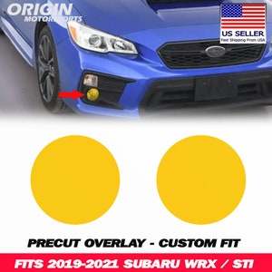 Yellow Fog Lights Front Overlays Decal Vinyl Tint PreCut For 2019-2021 WRX / STI