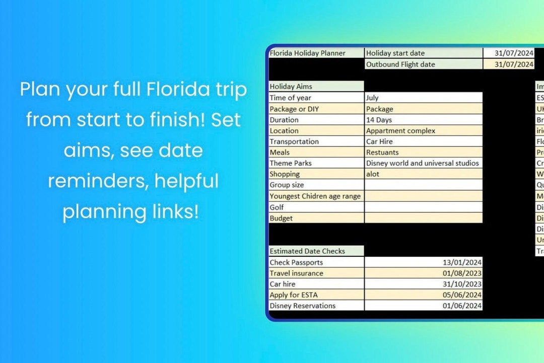 Florida Holiday Planner - Etsy
