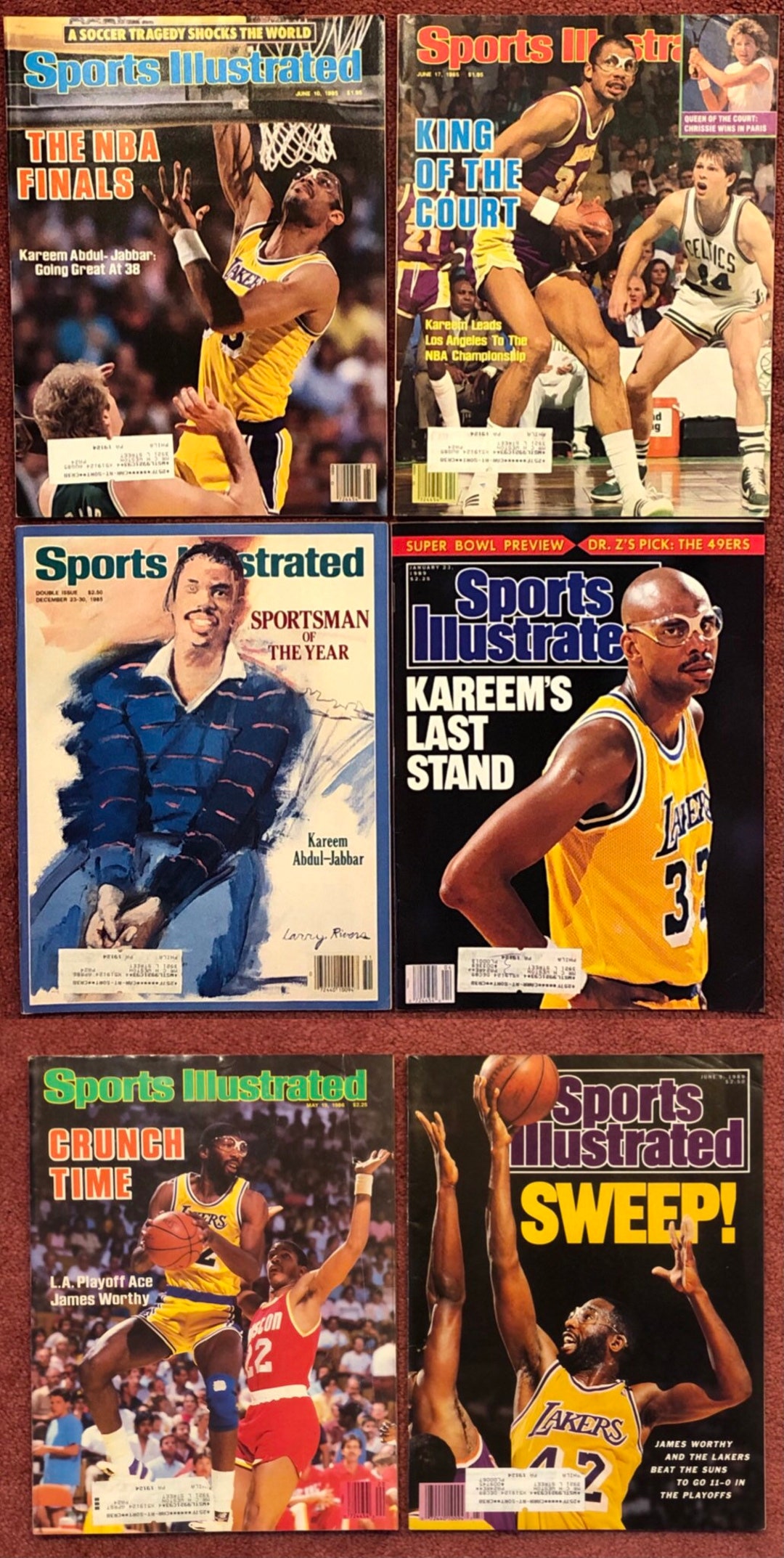 Los Angeles Lakers Kareem Abdul-jabbar, 1985 Nba Finals Sports Illustrated  Cover Framed Print