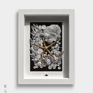Elevate your wall decor with this elegant textured coral reef sculpture. Handmade modern clay wall art. Relief Artwork, Unique Home Decor.