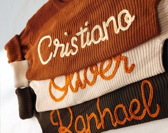 Custom Embroidered Baby Name Sweater: Personalized Knit Jumper