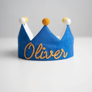 Hand Embroidered Crown for Baby and Children's Birthdays | Personalized Keepsake for First Birthday and Special Occasions