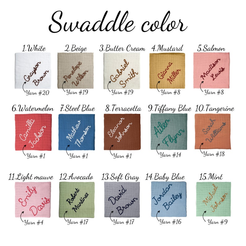 Personalized Hand-Lettered Baby Swaddle Custom Embroidered Newborn Blanket image 9