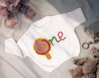 Personalized Baby Sweater: Embroidered Name, Knit Toddler Sweatshirt