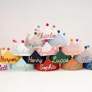 Hand Embroidered Crown for Baby and Children's Birthdays Personalized Keepsake for First Birthday and Special Occasions image 6