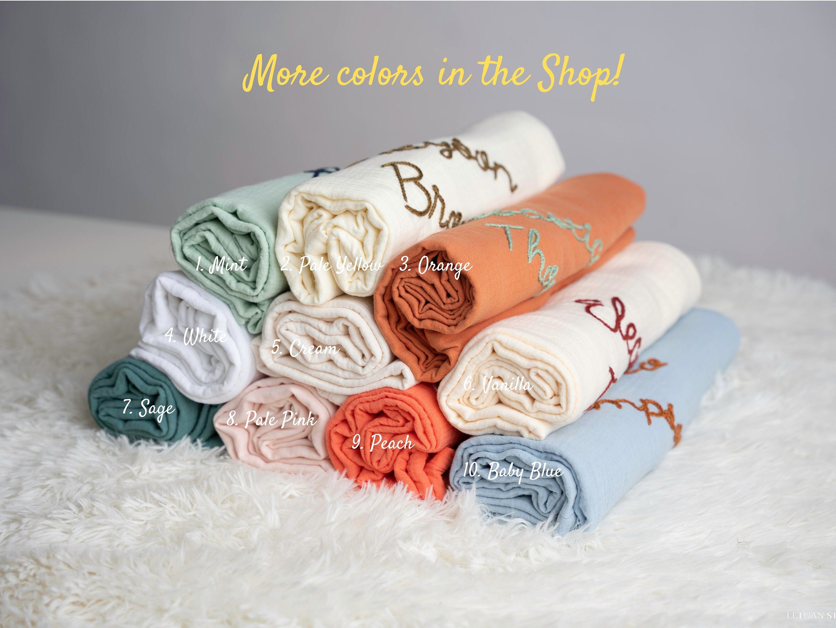 Personalized Handlettered Baby Swaddle Custom Embroidered Etsy