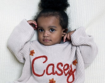 Personalized Embroidered Baby Sweater: Custom Name Birthday Gift