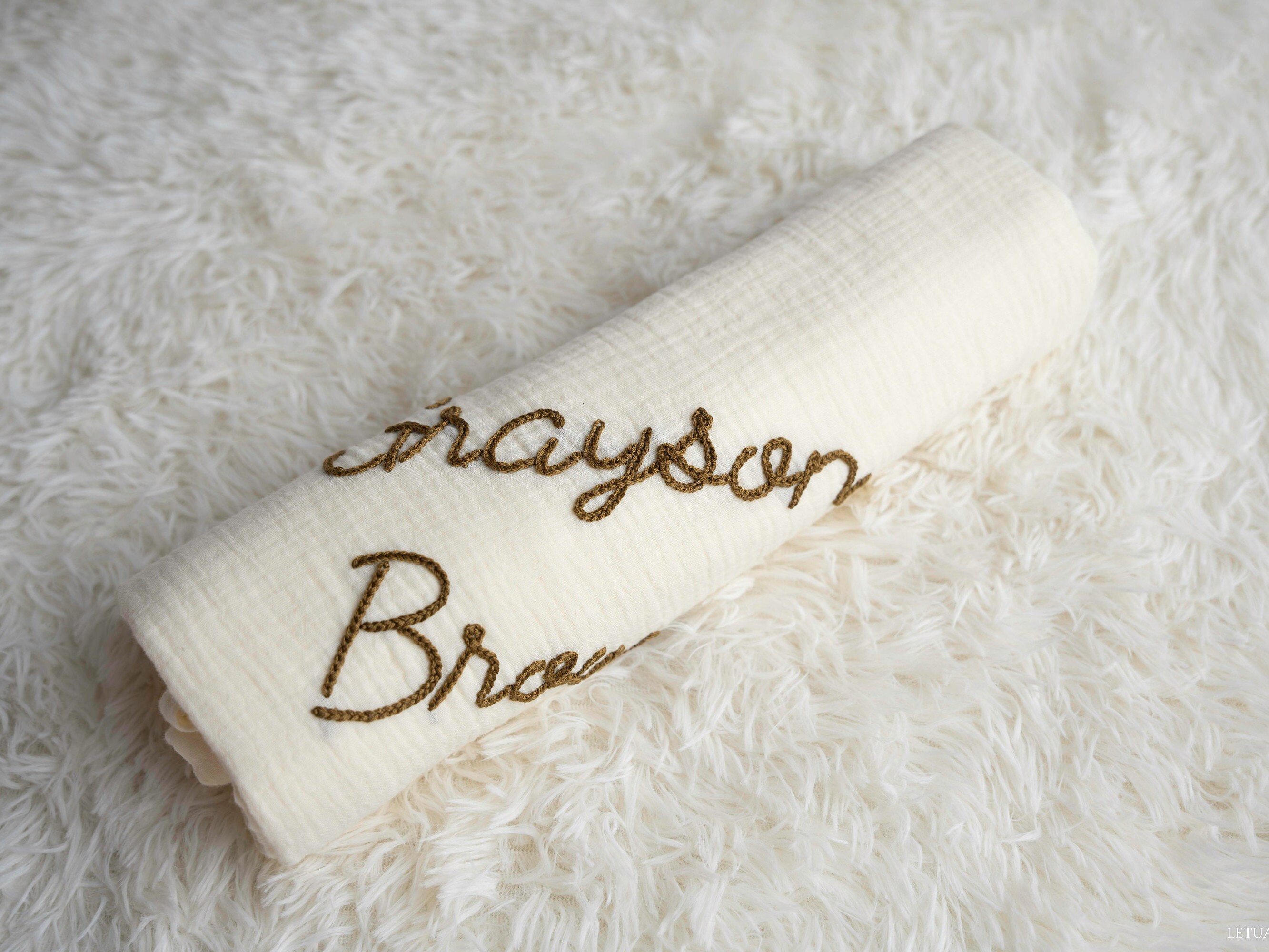 Personalized Handlettered Baby Swaddle Custom Embroidered Etsy Australia