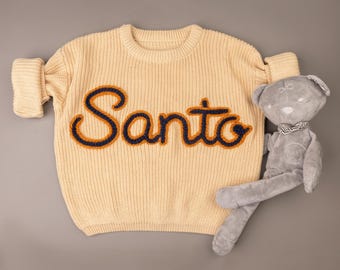 Custom Embroidered Baby Name Sweater, Baby Name Sweater, Embroidered Sweater, Personalised baby Jumper, Baby Gifts, Christmas Gift