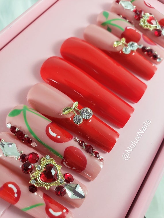 10PCS/Lot Cherry Nail Decorations Red Crystals Resin 3D Alloy Nail Art  Rhinestones Accessories - China Nail Art and Nail Rhinestone price |  Made-in-China.com