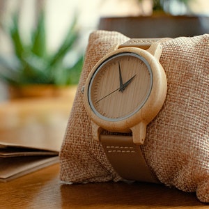 Bamboo wooden Watch Couple Wristwatch Birthday Gift Ideas Minimalist Wooden Japanese Eco-friendly Watch Gift for Her Mother’s Day gift watch