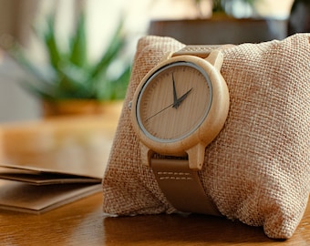 Bamboo wooden Watch Couple Wristwatch Birthday Gift Ideas Minimalist Wooden Japanese Eco-friendly Watch Gift for Her Mother’s Day gift watch