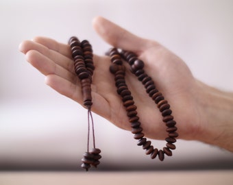 Handmade Wooden Misbaha 99 Sibha Prayer Bead Tasbih Sibha Ramadan Gift islamic Tasbeeh Muslim Eid Gift for Her Gift for Him & FREE Miswak