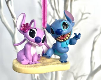 Disney lilo and stitch stitch and angel Christmas tree ornament, Disney Christmas tree ornament decoration