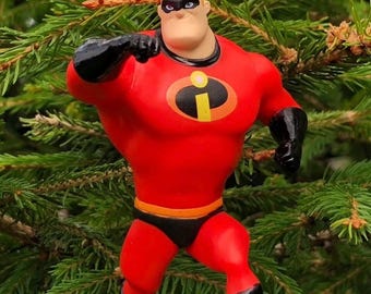 Mr incredible figure Christmas tree ornaments, Disney tree ornaments, Disney decorations, Christmas babules, Disney babules