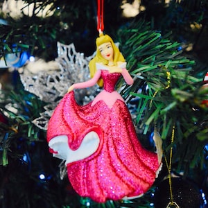 Princess Aurora glitter Christmas tree ornaments, Christmas ornaments, Christmas decorations, Christmas gifts, Disney tree ornaments