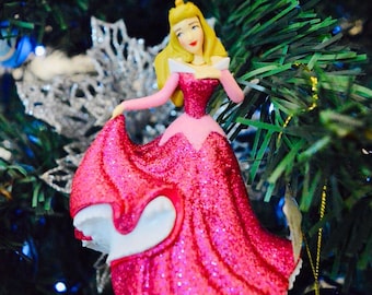 Princess Aurora glitter Christmas tree ornaments, Christmas ornaments, Christmas decorations, Christmas gifts, Disney tree ornaments