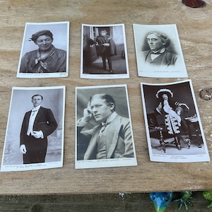 Lot de 6 cartes postales victoriennes vintage - Hommes