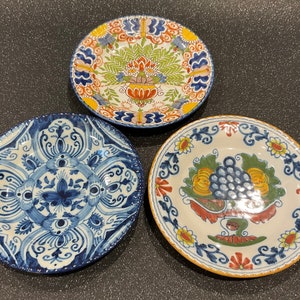 Three Delft Makkum Tichelaar wall plates
