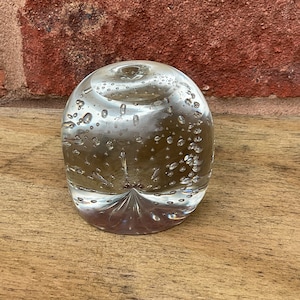 Bubble clear glass paperweight