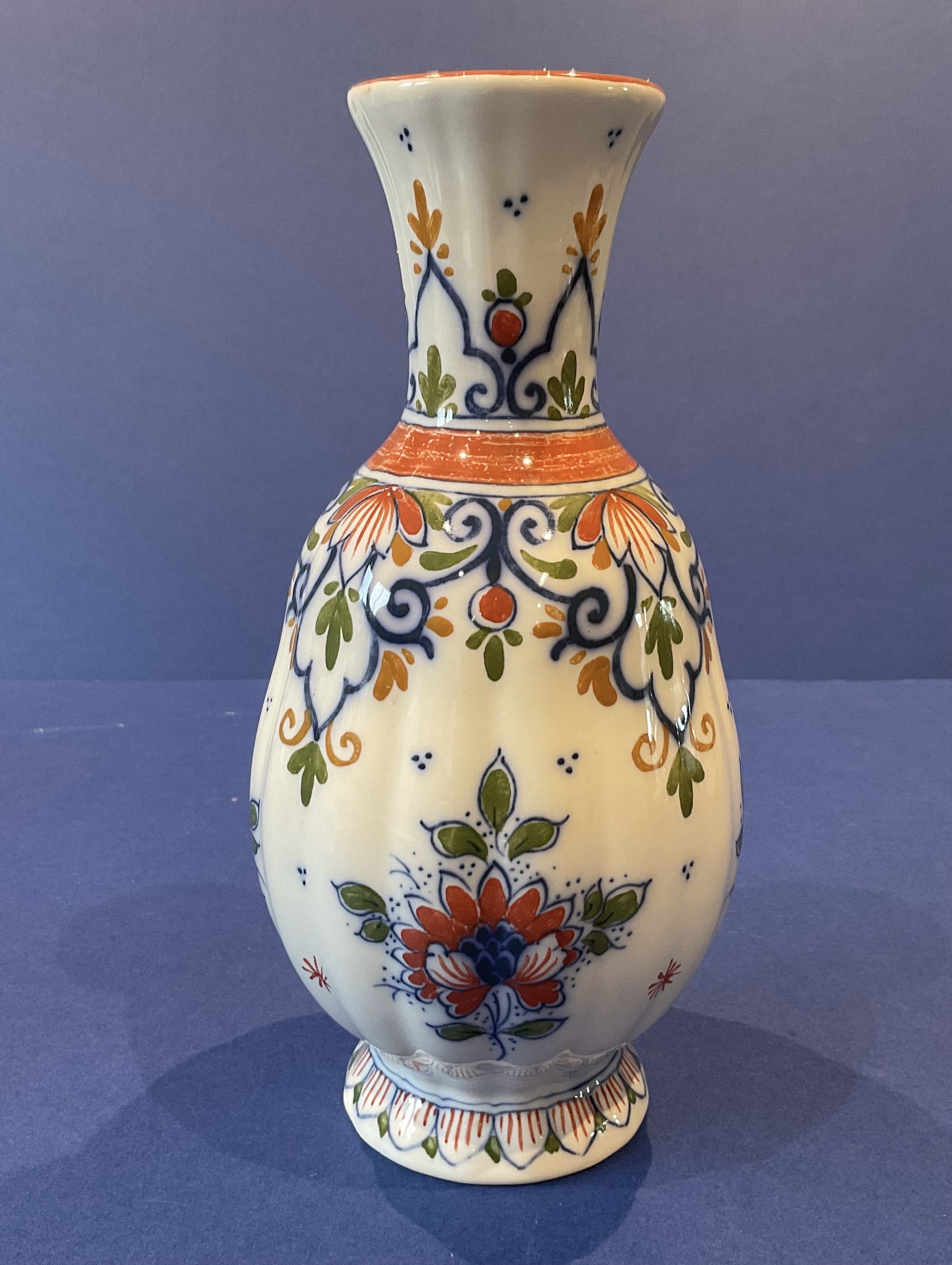 DELFT Grand vase double calebasse polychrome des années 1880