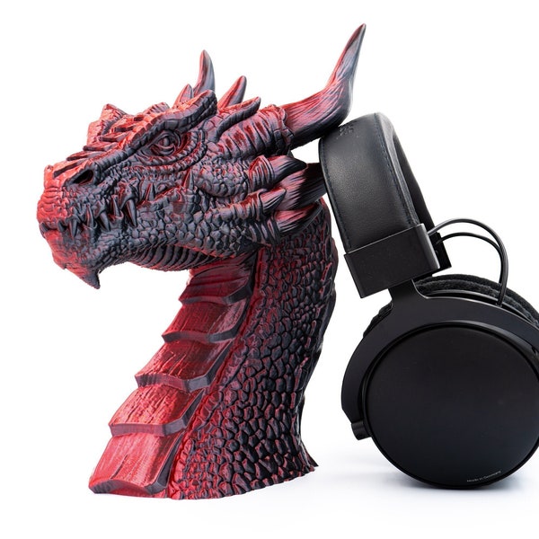 Dragon Headphones Stand, Dragon Gamer Gift, Dragon Headphones Holder, Drafnir