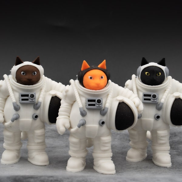 Cosmonaut Cat Figure, Astronaut Cats in Spacesuits