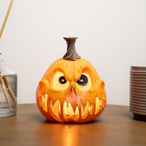 Spooky Jack o' Lantern (Included tealight), Pumpkin Tea Light Holder, Halloween Pumpkin Lantern, Outdoor Safe