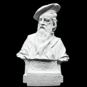 Gutenberg Bust, Josef Anger & Sohne, Johannes Gutenberg Bust, Desktop Sized Bust, Famous Inventor and Engineer Statue (7in Height)