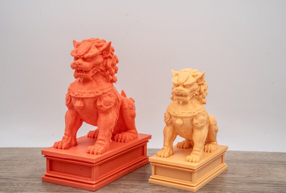 卓上中国皇帝守護獅子像（石獅）、石獅子の机上装飾、本棚の置物、中国