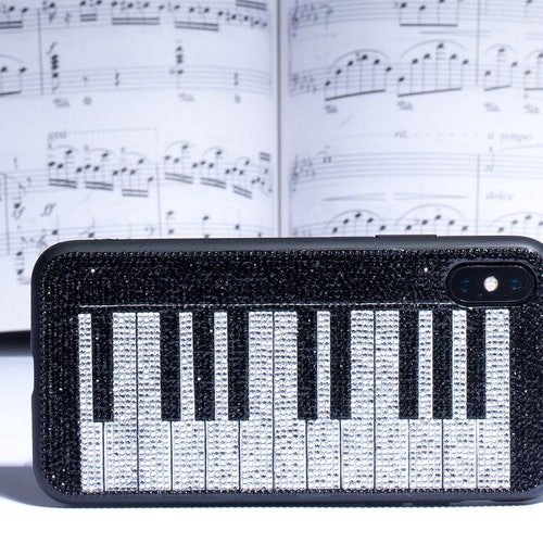 Piano Music Phone Case for iPhone 13 14 Pro Max, Samsung S22 Ultra Plus, shops Bling Rhinestone Swarovski Crystals Gift for Her by HANIX CRYSTALS
