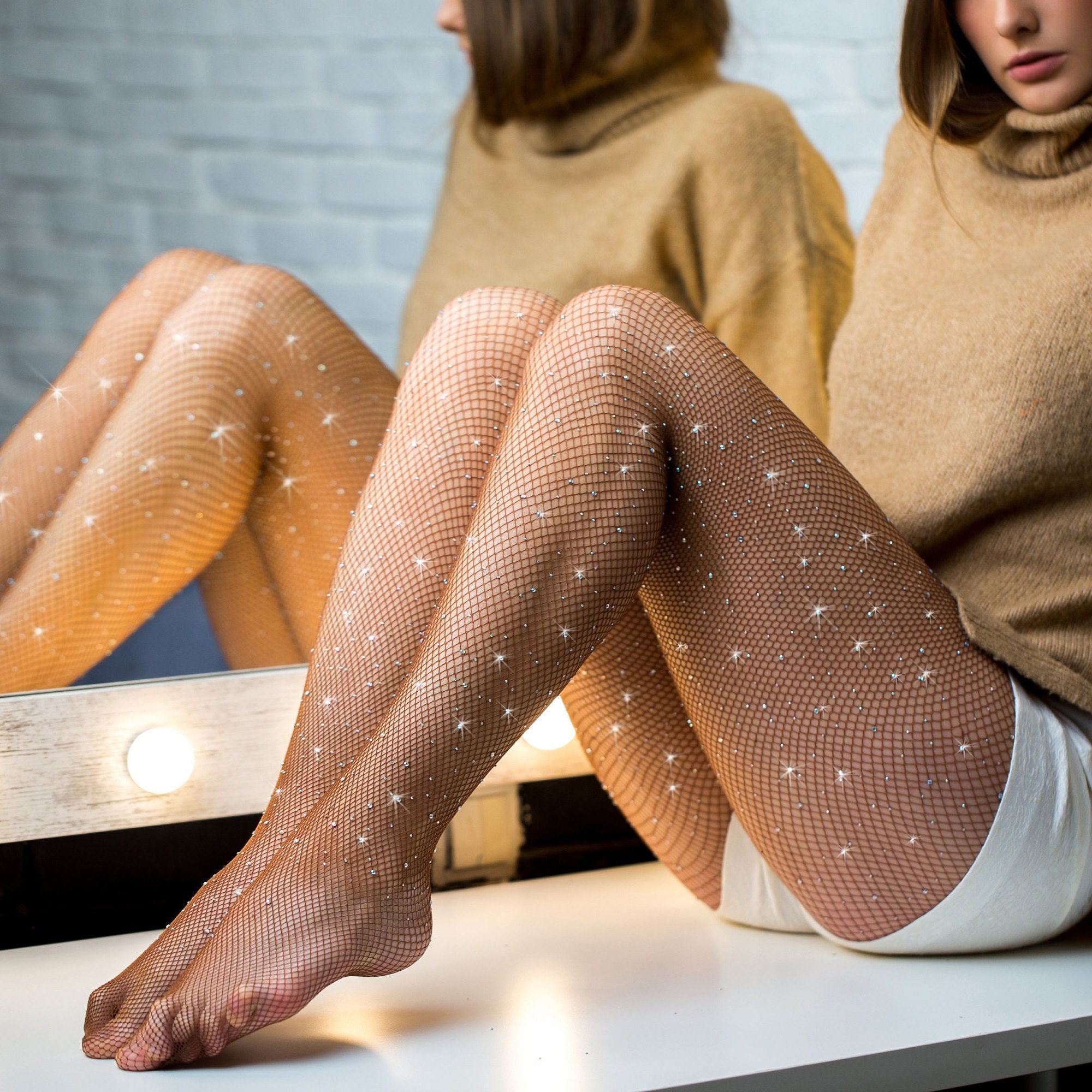 MARILYN European Designer Tights w/Polka Dot Pattern Pantyhose at   Women’s Clothing store