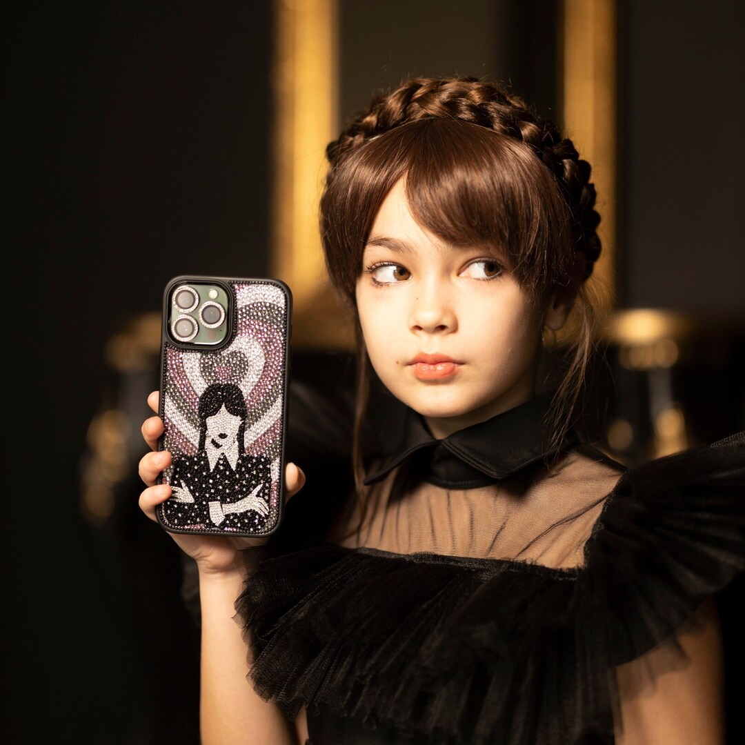 Swarovski Wednesday Addams Heart Case for Iphone 14 13 12 11 Etsy