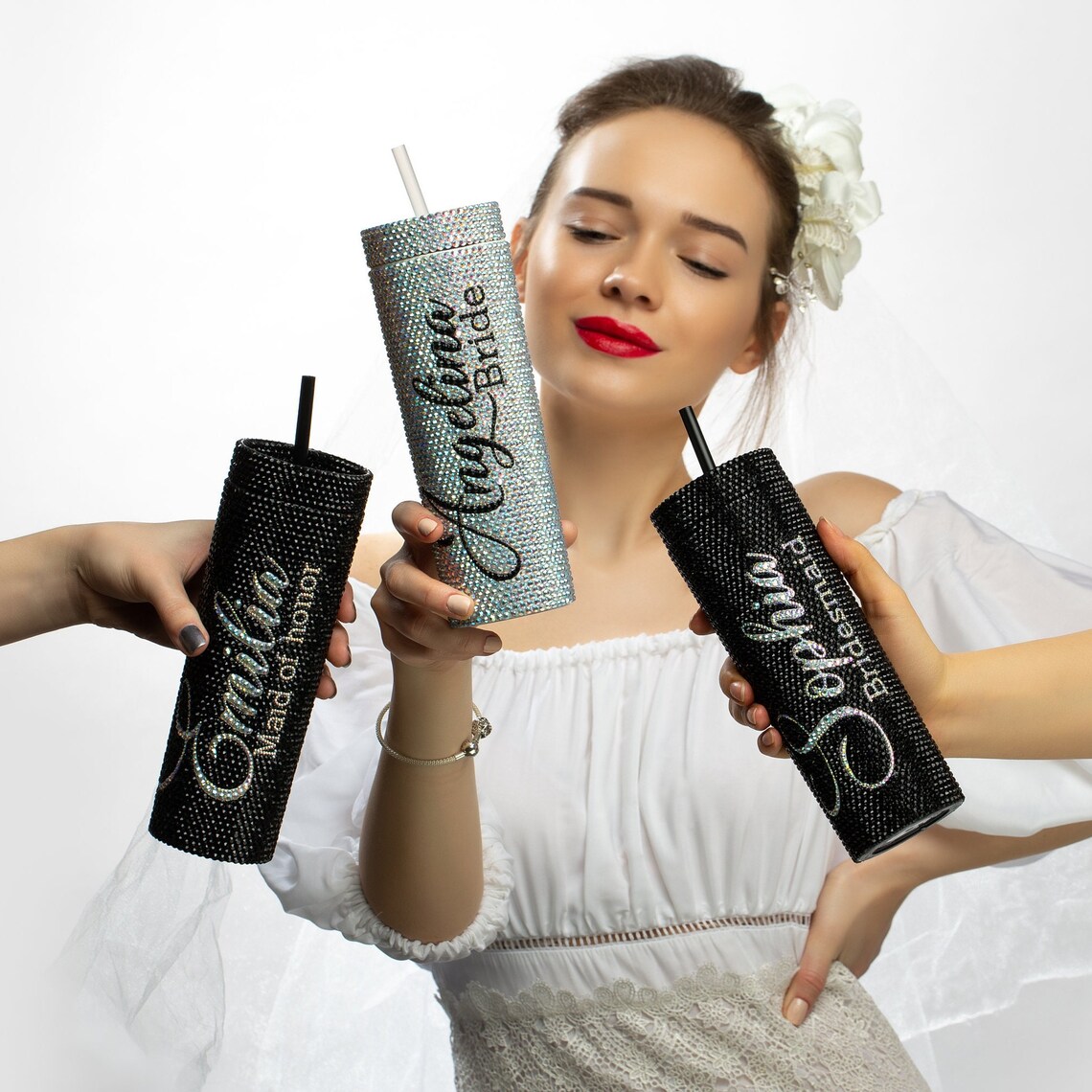 Bridesmaid Tumblers Personalized Custom Skinny Tumbler With Etsy